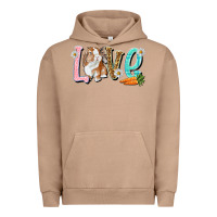 Pigment Burro Love Easter Rabbit Urban Hoodie - NancyCooperArtShop