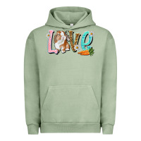 Pigment Oil Green Love Easter Rabbit Urban Hoodie - NancyCooperArtShop