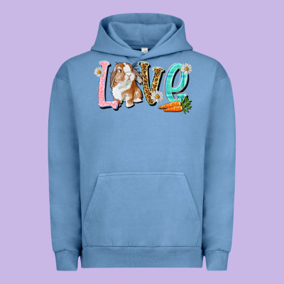 Love Easter Rabbit Urban Hoodie Designed By Nancycooperartshop