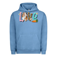 Pigment Pebble Blue Love Easter Rabbit Urban Hoodie - NancyCooperArtShop