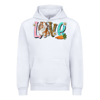 White Love Easter Rabbit Urban Hoodie - NancyCooperArtShop