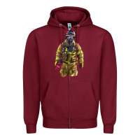 Burgundy Firefighter Zipper Hoodie - LillyAllenDesigns