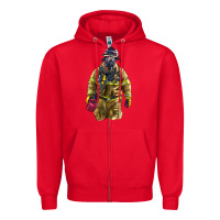 Red Firefighter Zipper Hoodie - LillyAllenDesigns