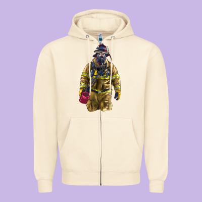 Firefighter Zipper Hoodie Designed By Lillyallendesigns