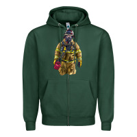 Sports Green Firefighter Zipper Hoodie - LillyAllenDesigns