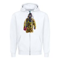 White Firefighter Zipper Hoodie - LillyAllenDesigns