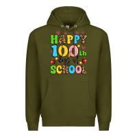 Army Green happy 100 th days of school Premium Hoodie - Artiststas