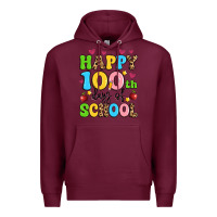 Burgundy happy 100 th days of school Premium Hoodie - Artiststas
