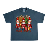 Midnight Navy Merry christmas elfs Urban Heavy Tee - FaDigitalArtStudio