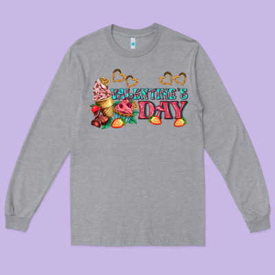 Valentines Day Sweet Long Sleeve Tee Designed By Adodesignshop