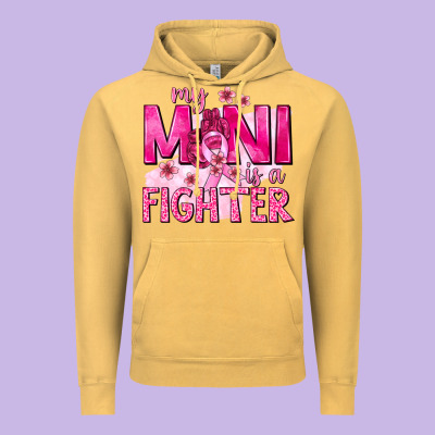 My Mini Is A Fighter With Ribbon Vintage Hoodie Designed By Texasbilliewilder