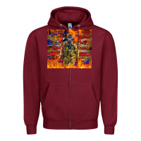 Burgundy Western Firefighter With American Zipper Hoodie - LillyAllenDesigns