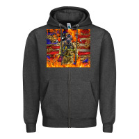 Charcoal Heather Western Firefighter With American Zipper Hoodie - LillyAllenDesigns