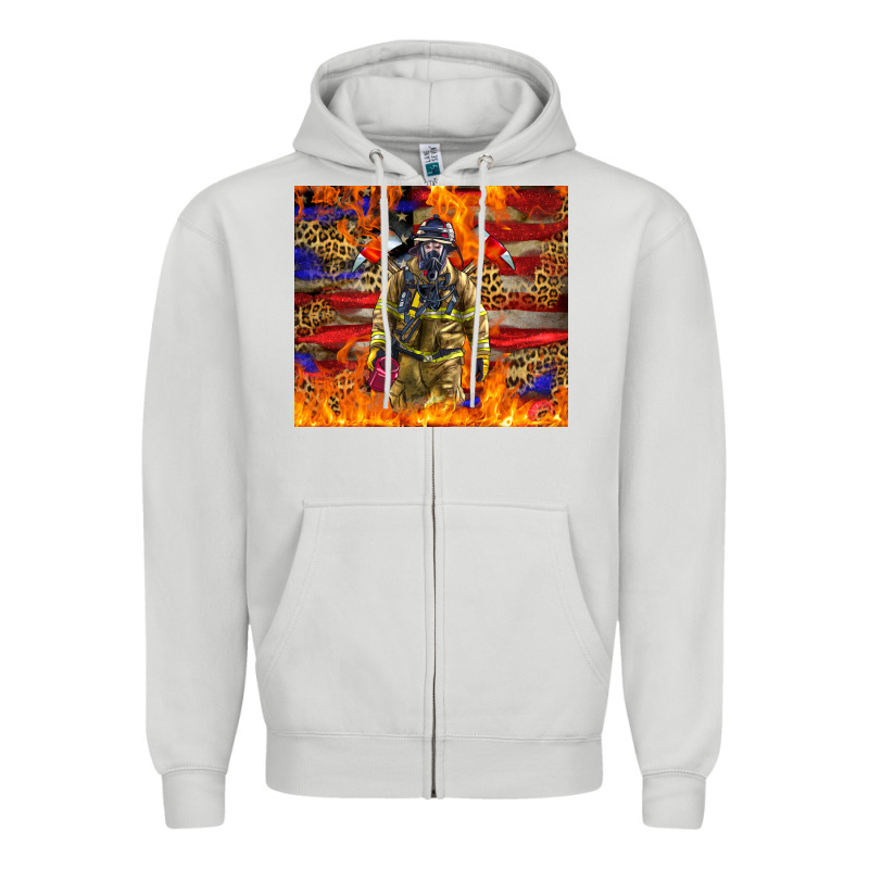 Western Firefighter With American Zipper Hoodie by LillyAllenDesigns | Teevron