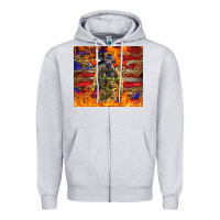 Heather Grey Western Firefighter With American Zipper Hoodie - LillyAllenDesigns