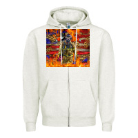 Oatmeal Heather Western Firefighter With American Zipper Hoodie - LillyAllenDesigns