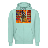 Seafoam Western Firefighter With American Zipper Hoodie - LillyAllenDesigns