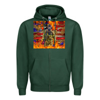 Sports Green Western Firefighter With American Zipper Hoodie - LillyAllenDesigns