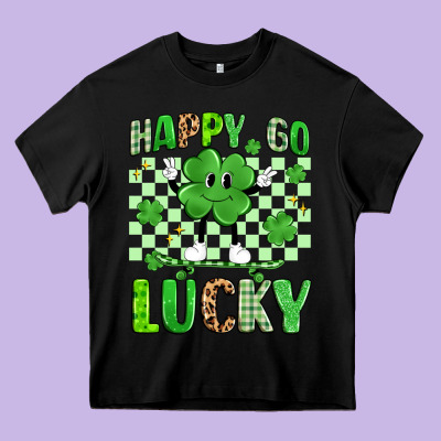 Happy Go Lucky Heavy Core Tee Designed By Artiststas