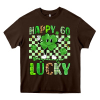 Chocolate Brown happy go lucky Heavy Core Tee - Artiststas