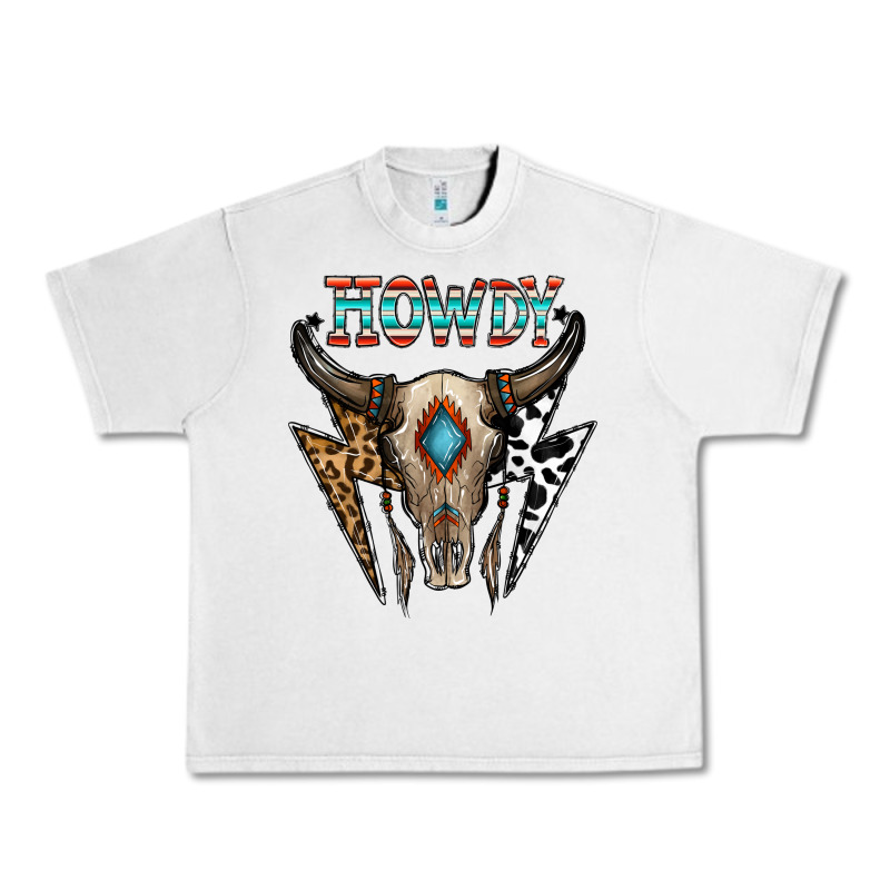 Howdy Boho Skull Urban Heavy Tee by CowhideDigitalArt | Teevron