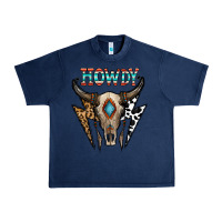 Navy howdy boho skull Urban Heavy Tee - CowhideDigitalArt
