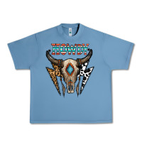 Pebble Blue howdy boho skull Urban Heavy Tee - CowhideDigitalArt
