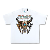 White howdy boho skull Urban Heavy Tee - CowhideDigitalArt