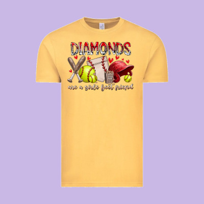 Diamonds Are A Girls Best Friends Vintage Tee Designed By Racoondesign