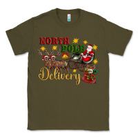 Army Green North Pole Delivery Santa Sleigh Classic Tee - Artiststas