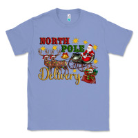 Colony Blue North Pole Delivery Santa Sleigh Classic Tee - Artiststas