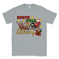 Heather Grey North Pole Delivery Santa Sleigh Classic Tee - Artiststas