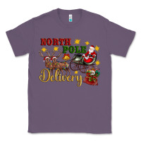 Lavender North Pole Delivery Santa Sleigh Classic Tee - Artiststas