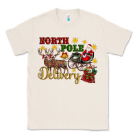 Natural North Pole Delivery Santa Sleigh Classic Tee - Artiststas