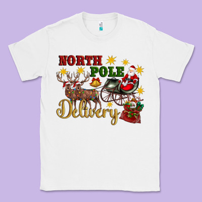 North Pole Delivery Santa Sleigh Classic Tee Designed By Artiststas