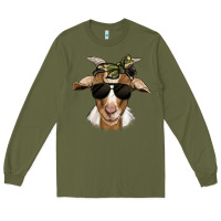 Army Green camouflage bandana goat Long Sleeve Tee - Jasminsmagicworld