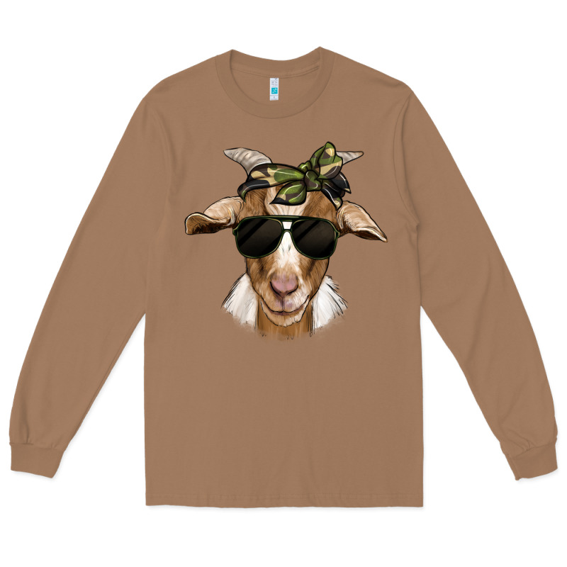 Camouflage Bandana Goat Long Sleeve Tee by Jasminsmagicworld | Teevron