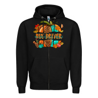 Black bus driver pumpkin Zipper Hoodie - NancyCooperArtShop
