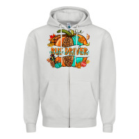 Dove Grey bus driver pumpkin Zipper Hoodie - NancyCooperArtShop