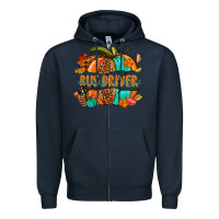 Navy bus driver pumpkin Zipper Hoodie - NancyCooperArtShop