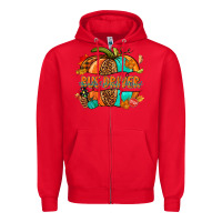 Red bus driver pumpkin Zipper Hoodie - NancyCooperArtShop