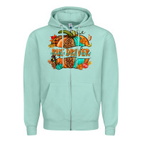 Seafoam bus driver pumpkin Zipper Hoodie - NancyCooperArtShop