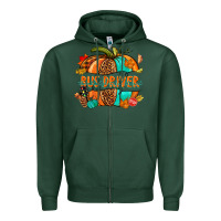 Sports Green bus driver pumpkin Zipper Hoodie - NancyCooperArtShop