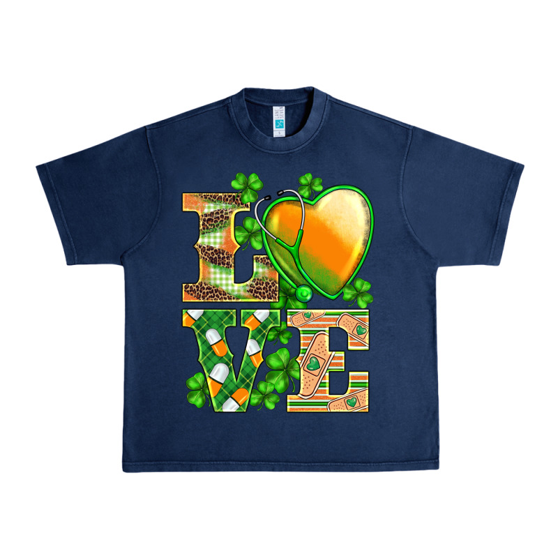 St.patricks Nurse Love Heart Stethoscope Urban Heavy Tee by BarkalooDesign | Teevron
