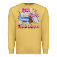 Antique Gold i like them thick and spicy Premium Sweatshirt - MaliasSmallBusiness