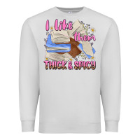 Dove Grey i like them thick and spicy Premium Sweatshirt - MaliasSmallBusiness