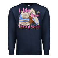 Navy i like them thick and spicy Premium Sweatshirt - MaliasSmallBusiness