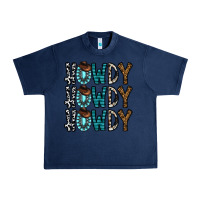 Navy howdy howdy howdy Urban Heavy Tee - CowhideDigitalArt