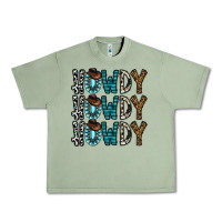 Oil Green howdy howdy howdy Urban Heavy Tee - CowhideDigitalArt