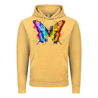 Vintage Mustard rainbow butterfly Vintage Hoodie - Zillion Design Studio